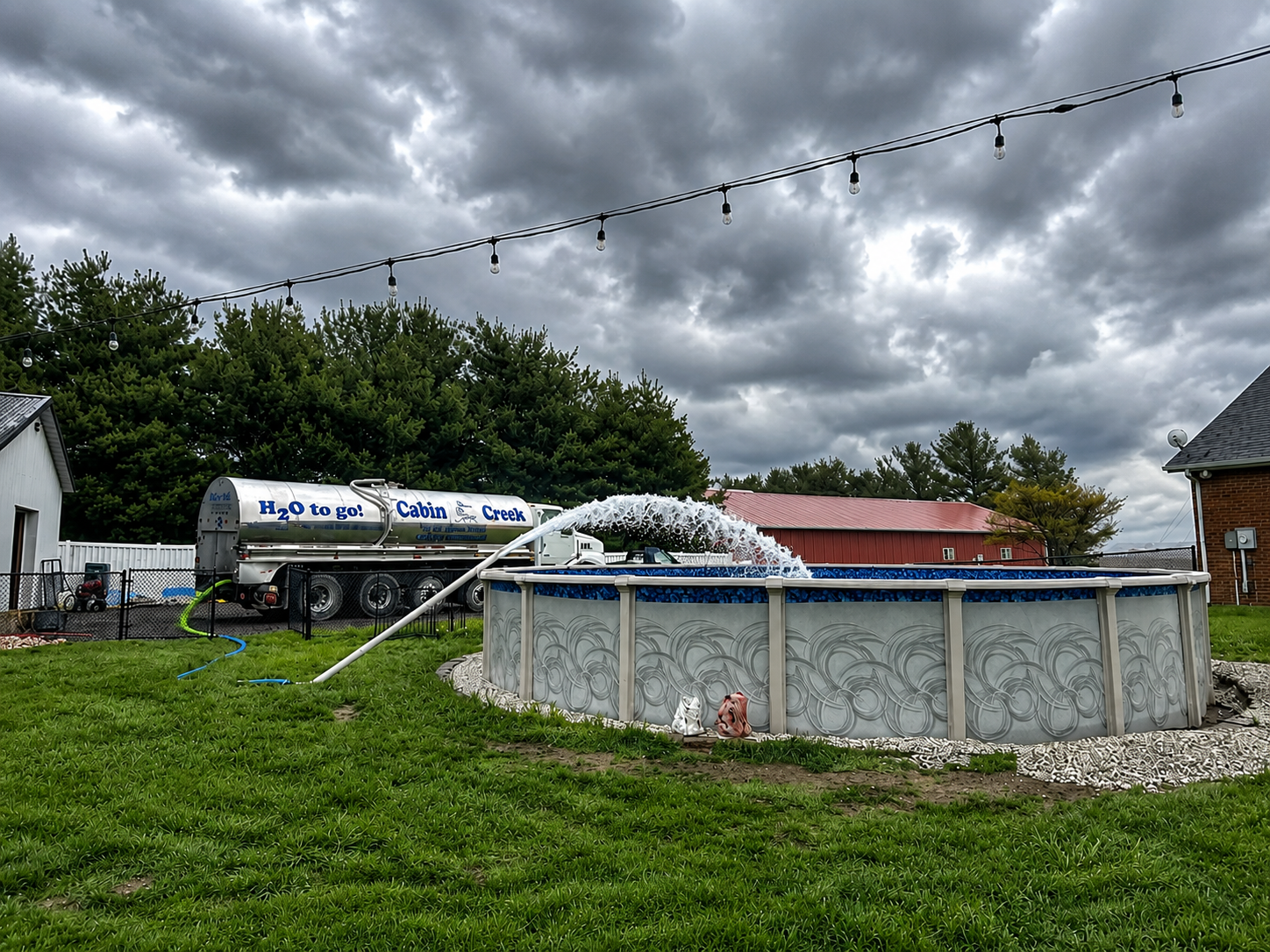 Pop-up pool fill in Frankfort IN - Cabin Creek Water Transport